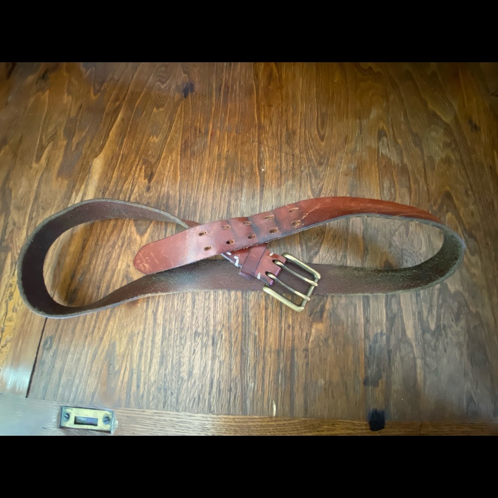 Worn leather belt